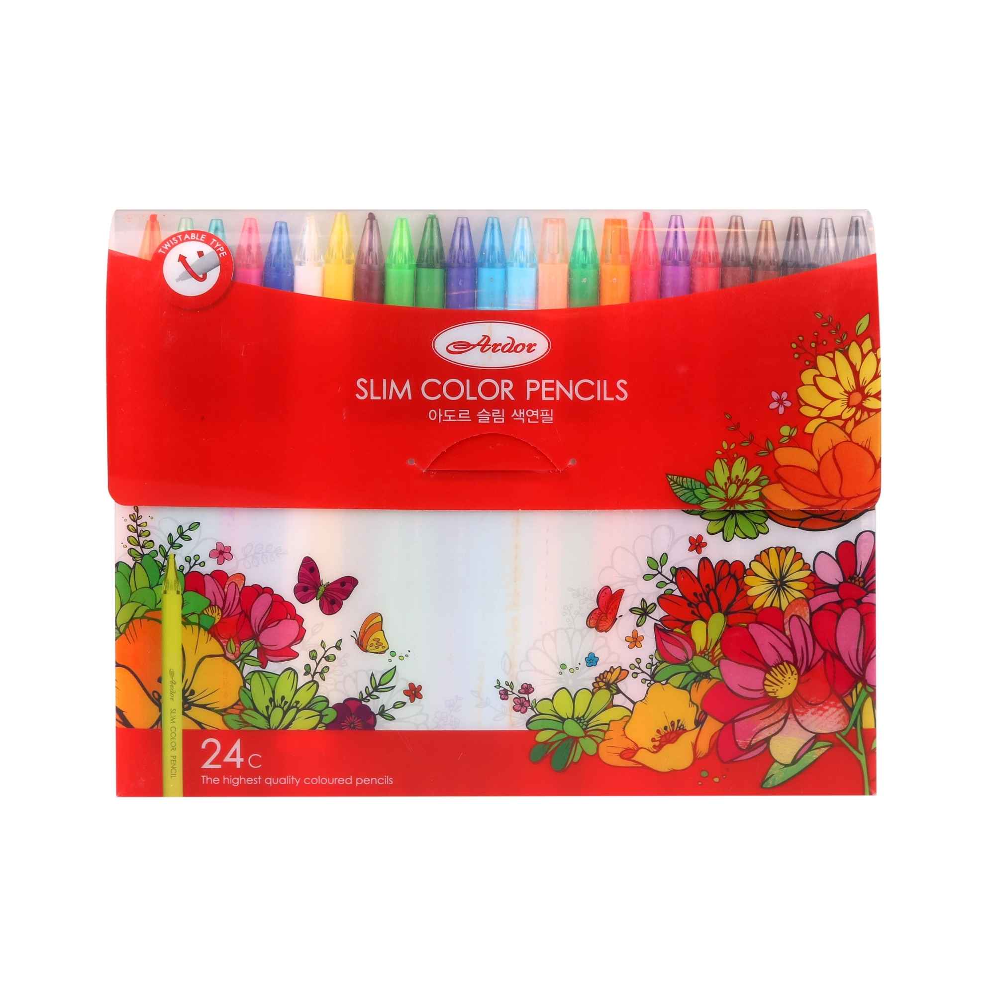 Dong-a Ardor 2 mm Çevirmeli Kuruboya Kalemi 24 Renk Set 250024